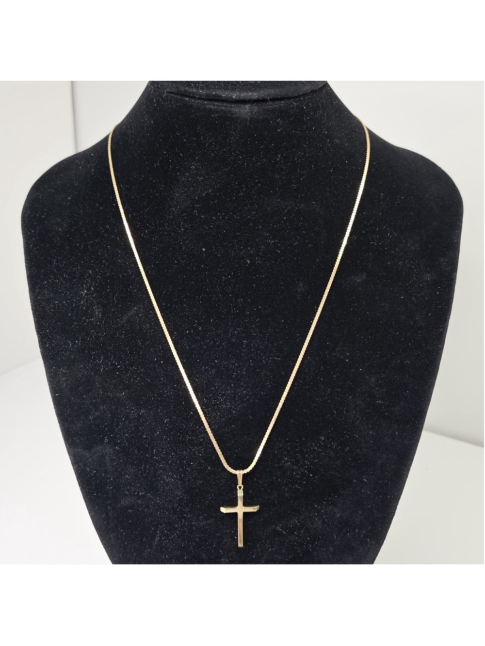 14K Gold Cross Pendant 10K Gold 20" Necklace Chain 3.35g 585 Crucifix